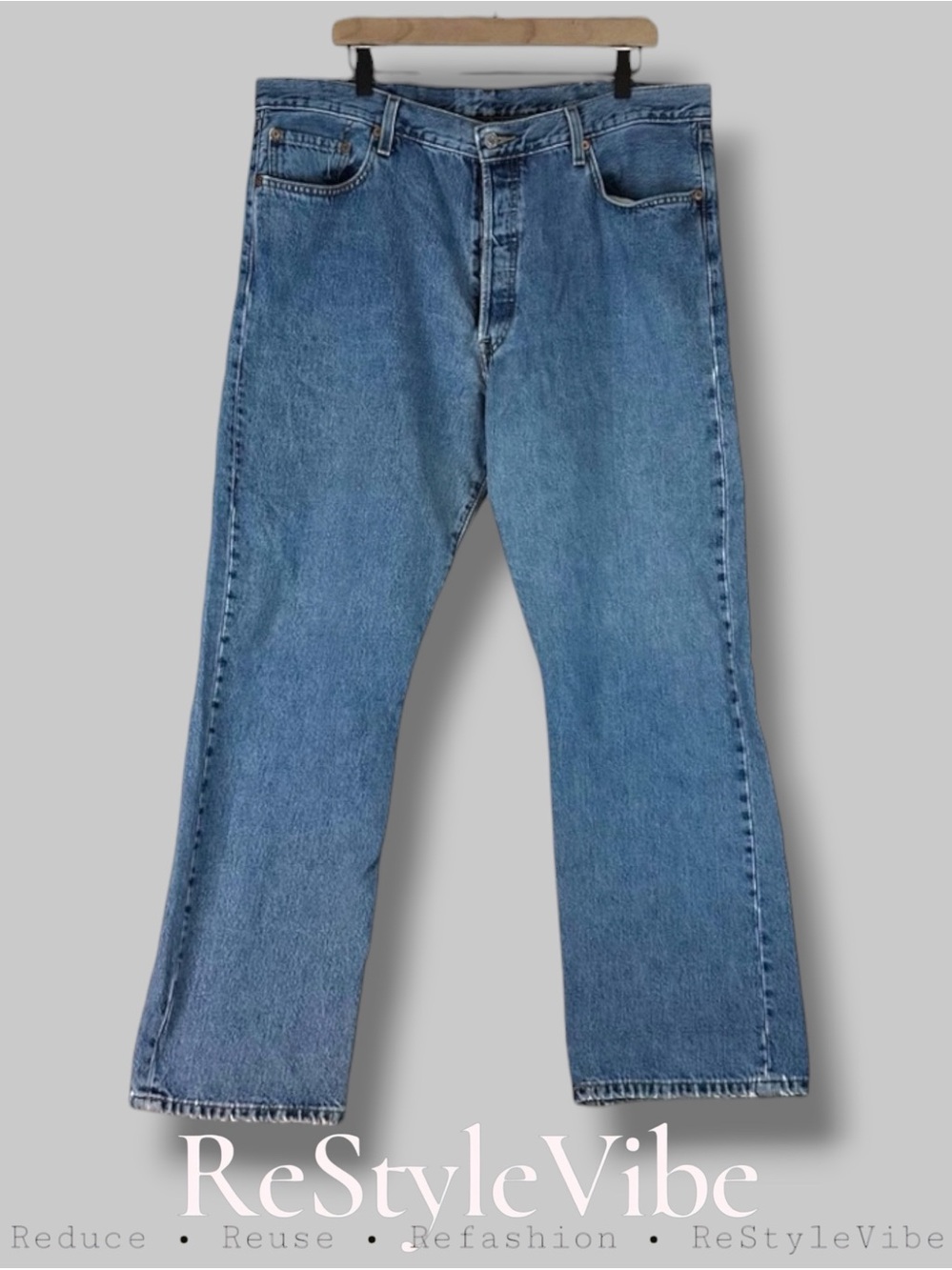 LEVI’S Men’s Size 40x32 Denim Jeans 501 Button Fly Red Tab Original Straight Fit
